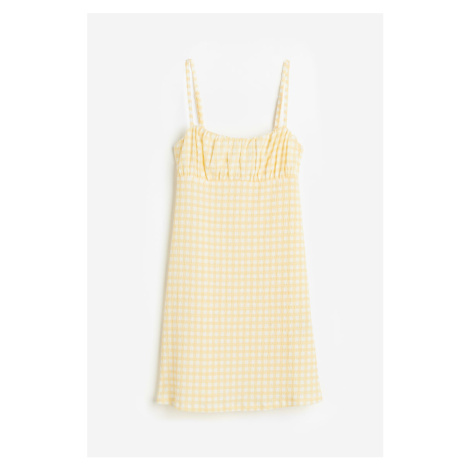 H & M - Šaty z mačkaného žerzeje - žlutá