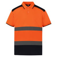 Yoko Reflexní dvoubarevné polo HVJ220 Fluorescent Orange