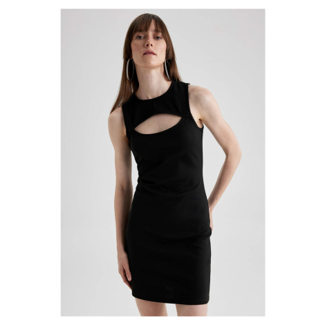 DEFACTO Bodycon Crew Neck Sleeveless Midi Short Sleeve Dress