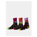Sada tří párů vzorovaných ponožek v růžové a černé barvě SAM 73