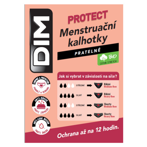 DIM MENSTRUAL LACE NIGHT SLIP - Menstrual panties with lace - black