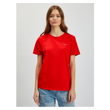 Červené dámské tričko Tommy Hilfiger 1985 Reg Mini Corp Logo