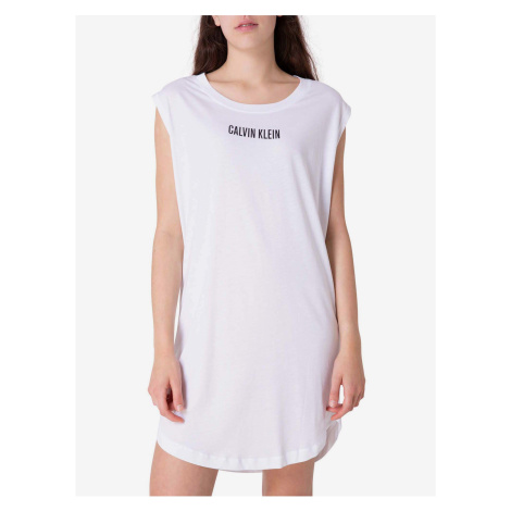 Bílé dámské šaty s nápisem Calvin Klein Jeans