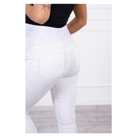 Dámské těhotenské džínové kalhoty model 18837923 Bílá - Kesi