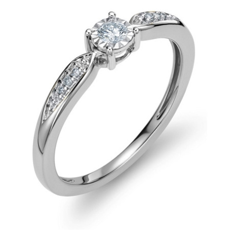 Prsten z bílého zlata s diamanty L'Amour Diamonds KR5420W + dárek zdarma L´amour