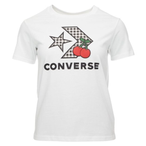 Converse CHERRY STAR CHEVRON INFILL Dámské tričko, bílá, velikost