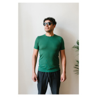 Bambusové tričko Adam tmavě zelené s krátkým rukávem