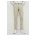 Kalhoty Calvin Klein pánské, béžová barva, ve střihu chinos, K10K110963