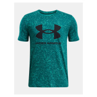 Petrolejové vzorované tričko Under Armour UA SPORSTYLE LOGO AOP SS