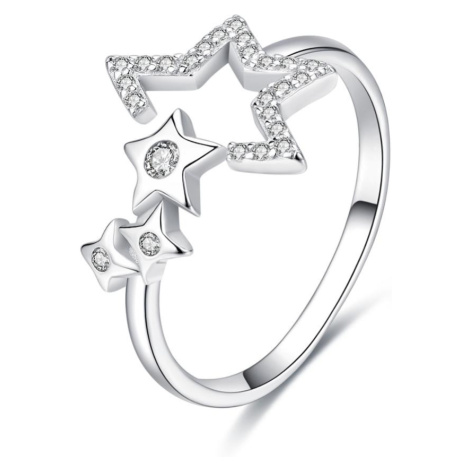 OLIVIE Nastavitelný stříbrný prsten HVĚZDY 3390