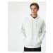 Koton Oversize Sweatshirt Hooded Long Sleeve Kangaroo Pocket Detail Raised