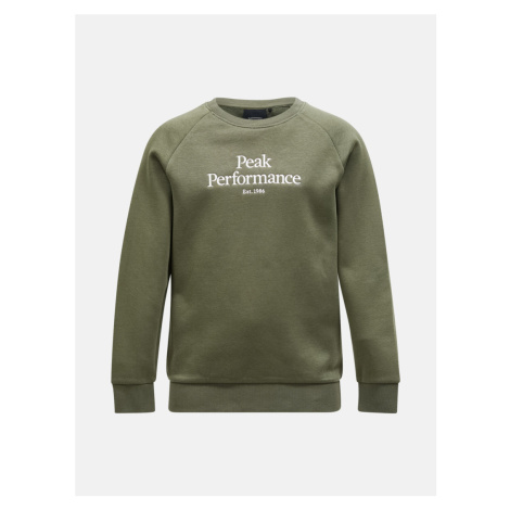 Mikina peak performance jr original crew pine needle