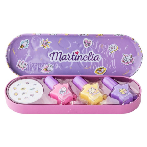Martinelia Super Girl Nail Polish & Stickers Tin Box sada (pro děti)