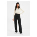 Trendyol Anthracite High Waist Straight Fit Knitted Thin Sweatpants