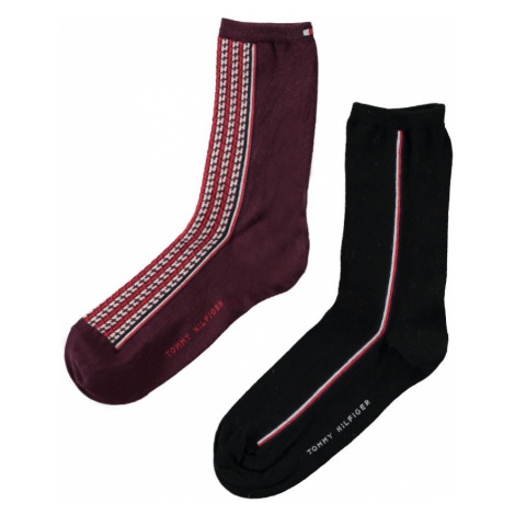 Černo-bordové ponožky Monogram Sock - dvojbalení