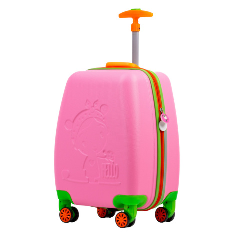 Odolný dívčí dětský cestovní kufr WEXTA Girl Barva: Růžová