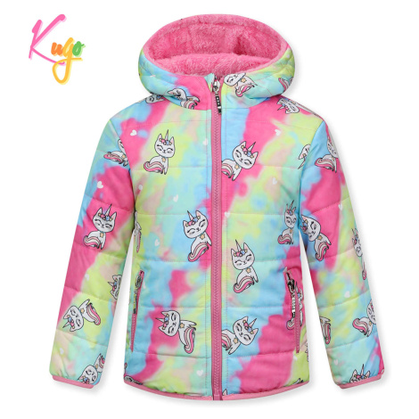 Dívčí zimní bunda KUGO KB2350, batika / světle růžová Barva: Růžová