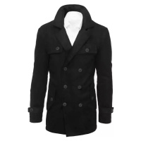 Pánský zimní kabát na knoflíky Dstreet CX0431 - ČERNÝ