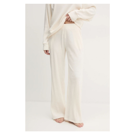 Tepláky Abercrombie & Fitch béžová barva, hladké, KI147-4076