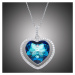 GRACE Silver Jewellery Stříbrný náhrdelník Swarovski Elements Hannah - srdce NH1106-YP1007A Modr