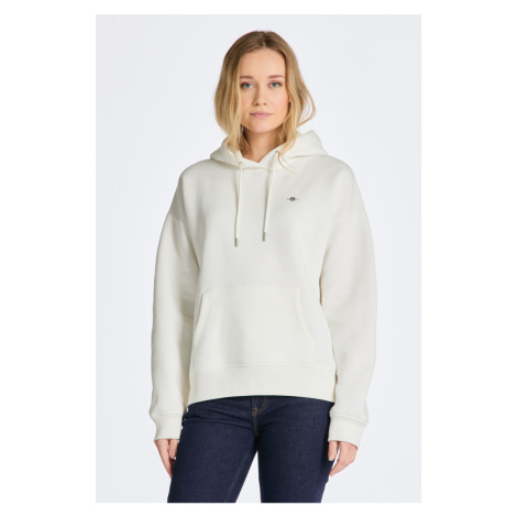 MIKINA GANT REL SHIELD HOODIE bílá