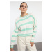 Trendyol Stone Crop Striped Knitwear Sweater