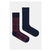 Ponožky Tommy Hilfiger 2-pack pánské, tmavomodrá barva, 701229844