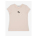 Světle růžové holčičí tričko Calvin Klein Jeans