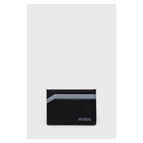 Kožené pouzdro na karty HUGO černá barva Hugo Boss