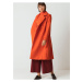 Oranžový dámský kabát s příměsí vlny SKFK Jone