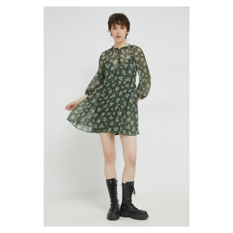 Šaty Abercrombie & Fitch zelená barva, mini