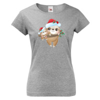 Dámské tričko s potiskem vánočního lenochoda - roztomilé vánoční tričko