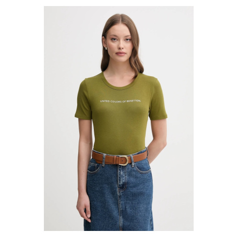Bavlněné tričko United Colors of Benetton dámské, červená barva, 3GA2E16A2