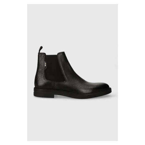 Kožené boty BOSS Calev pánské, černá barva, 50503280 Hugo Boss
