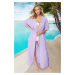 Trendyol Pink Belted Maxi Woven Frilly Kimono & Kaftan