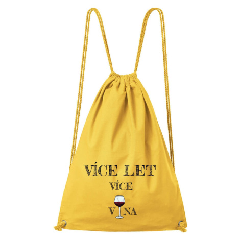 DOBRÝ TRIKO Bavlněný batoh s potiskem Více vína Barva: Žlutá