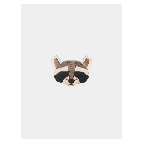 Dřevěná brož Raccoon Brooch BeWooden