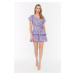 Trendyol Lilac Petite Volánkové šaty