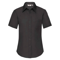 Black Poplin Shirt With Short Sleeves Fruit Of The Loom