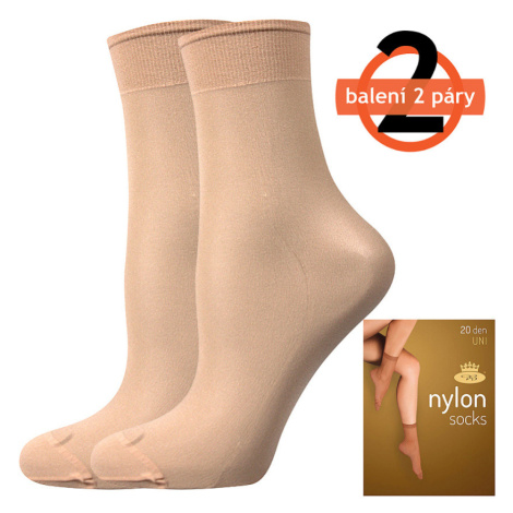 Lady B Nylon 20 Den Silonové ponožky - 6x2 páry BM000000615800100207 camel UNI