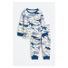 H & M - Bavlněné pyžamo's volánkem - modrá
