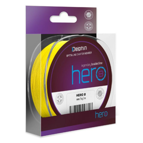 Delphin Šňůra Hero 8 fluo žlutá - 0,40mm 26,40kg 117m