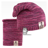 Čepice pletená a nákrčník Dráče - Colors set 08, růžový melír Barva: Růžová
