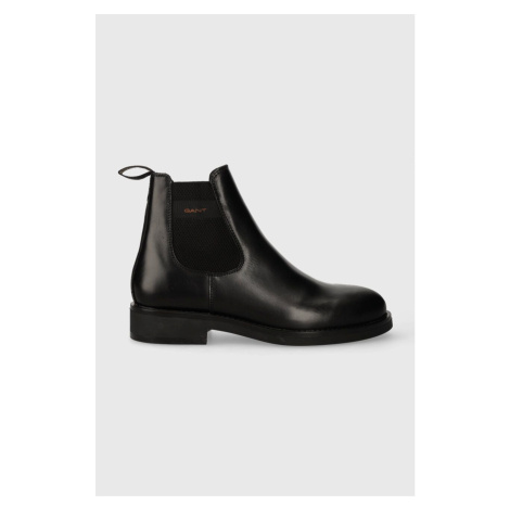 Kožené kotníkové boty Gant Prepdale pánské, černá barva, 27641420.G00