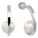 Brilio Silver Stříbrné kruhové náušnice s perlou 438 001 01810 04