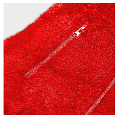 Červená dámská plyšová vesta model 17969133 - J.STYLE