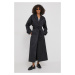 Trench kabát Calvin Klein dámský, černá barva, přechodný, dvouřadový, K20K206896