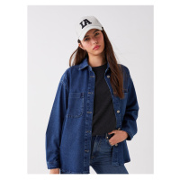 LC Waikiki Dámské rovné s dlouhým rukávem Oversize Jean Shirt Jacket