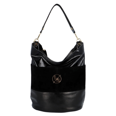 Příjemná kombinovaná dámská koženková taška Maure Laura B., černá/semiš Laura Biaggi