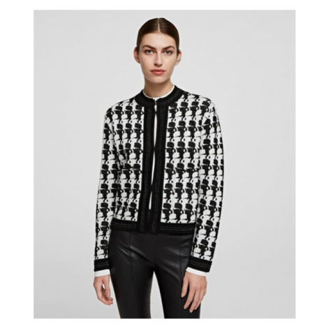 Svetr Karl Lagerfeld Kameo Jacquard Cardigan - Černá